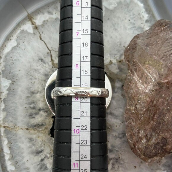 Sterling Southwestern Style White Buffalo Heart Shape Ring Size 9 For Women - Picture 10 of 10